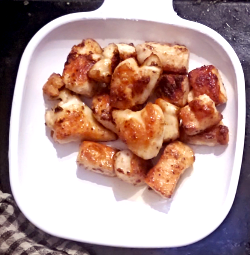 Chicken nuggets on a plate ready to serve